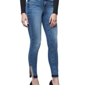 Good American Cropped Jeans Split Hem